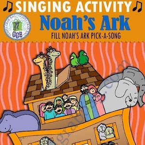 Grundschul-Musikspiel „Noahs Arche füllen“, Pick-a-Song, Musik Grundschulchorsänger SOFORT-DOWNLOAD Hilf Noah und seiner Familie, die Arche zu füllen!