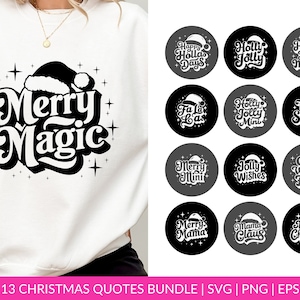 Retro Christmas Quotes SVG, Holly Jolly SVG, Cute Christmas Svg, Tshirt Christmas PNG, Mama and Mini Christmas Sweatshirt Svg, Cricut Cuts