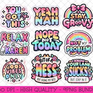Funny Quotes PNG Bundle, Sassy Cute svg PNG Bundle, Sarcastic Sayings Png, Snarky Png Bundle, Inspirational Positive Png, Mugs & Tshirt PNG