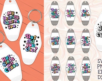 Motel Keychain SVG Bundle, Retro Motel Keychain Svg, Motel Keychain PNG, Keychain Quotes Svg, Sarcastic keychain svg, Groovy Svg, Retro Svg
