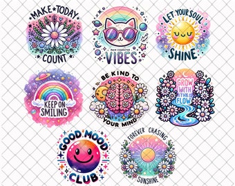 Kindness Quotes Inspirational PNG Sublimation Bundle, Motivational Positive Quotes PNG, Happy svg png for Mugs & T-shirt Designs, Self love