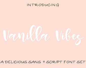 Vanilla Vibes Brush Font, Handwritten Font, Hand lettered Font, Sans Serif Font, Wedding Font, Modern Calligraphy Font, Calligraphy Font