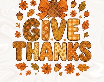 Give Thanks PNG, Floral Fall Coquette Png, Preppy Thanksgiving Png, Thankful Coquette Png, Brushstroke Png, Trendy Fall Bow Png, Turkey png