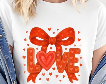Valentine's Day love PNG Preppy Coquette Valentine PNG Valentine Bow Digital Download Pink Red Sublimation Design, XO Png