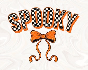 Checkered Coquette Spooky Halloween png, Spooky Season png, Retro Spooky png, Checkered png, Halloween Shirt png, Fall png, Spooky png