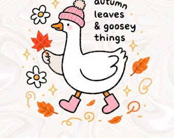 Preppy Fall Thankful Goose PNG, Coquette Silly Goose Fall Png, Retro Fall Whimsical Frame Halloween png, Thanksgiving Tshirt png, Autumn png