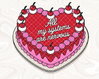 Todos mis sistemas están nerviosos PNG, Pastel vintage, Salud mental divertida PNG, Mamá PNG, Ansiedad social PNG, Sublimación retro moderna y peculiar PNG