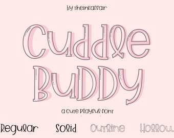 Handwritten Font, Outline Font, Unisex Font, Craft Font, Handwriting Font, Bundle, Playful Font, Cute, Whimsical, Doodle, Quirky, Smooth