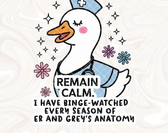 Enfermera titulada con ganso tonto PNG, clipart de enfermera con ganso divertido, descarga de diseño de sublimación, humor médico para camisetas, tazas, pegatinas y regalos PNG