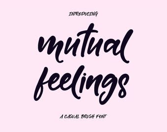 Mutual Feelings Font, Hand lettered Font, Calligraphy Font, Whimsical Font, Commercial Download
