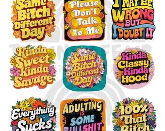 Sublimation bundle files for Mugs, Sarcastic PNG Designs, Funny Sublimation PNG Bundle, Sweary Funny Mom Tshirts, Swearing Adult Sublimation