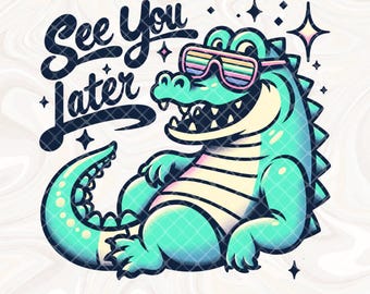 Plus tard Gator PNG, Alligator drôle Png, Png de professeur du dernier jour d'école, T-shirt de professeur de fin d'année, T-shirt d'été de professeur, cadeau de professeur