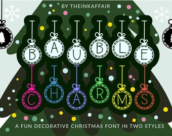 Bauble Charms, Christmas ornament font, Christmas font, holiday season, holiday font, craft font, hand drawn font, handwritten font, festive