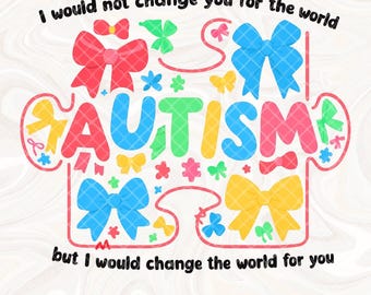 Autism Awareness Coquette Png, Retro Autism Bow PNG, Autism Mama PNG, Autism Advocate Png, Special Education, Neurodiversity Png, Puzzle png