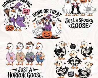 Halloween fånig gås PNG-paket, bara en benig gås PNG, häxig läskig gås PNG, Halloweengås sublimeringsdesign, rolig Halloween PNG