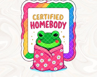 Zertifizierter Homebody PNG, Lustiger introvertierter Png, Homebody Club Png, Frosch Viraler Png, Antisozialer Frosch Aufkleber Png, Trendiges PNG, Beliebtes PNG Tshirt