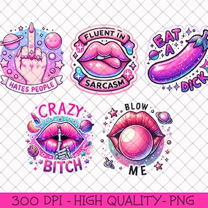 Funny Sublimation Adult Humour Sweary PNG Bundle, Sarcastic Puns Png Bundle, Rude Mean Funny Mom png for Mugs & T-shirt Designs, Mug Quotes