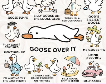 Snarky Silly Goose Sublimation PNG Bundle, Funny Silly Goose Humour png, Trendy Sassy Animal Silly Goose png, Funny Animal Meme Aesthetic