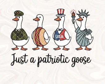 Patriotic Goose PNG, 4th of July Silly Goose Clipart, USA Goose Sublimation Design, Funny Digital Download for Independence Day Png File