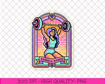 Barbell Baddie Funny PNG, Gym Girl, Gym Rat, Girls who lift Png Design, Fitness T-Shirt Mug PNG Clipart, Trendy Sublimation Popular Design