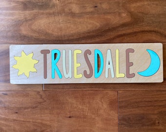 Personalized Wood Name Puzzle Sign for Kids Gift