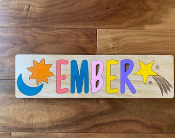 Personalized Wood Name Puzzle Sign for Kids Gift