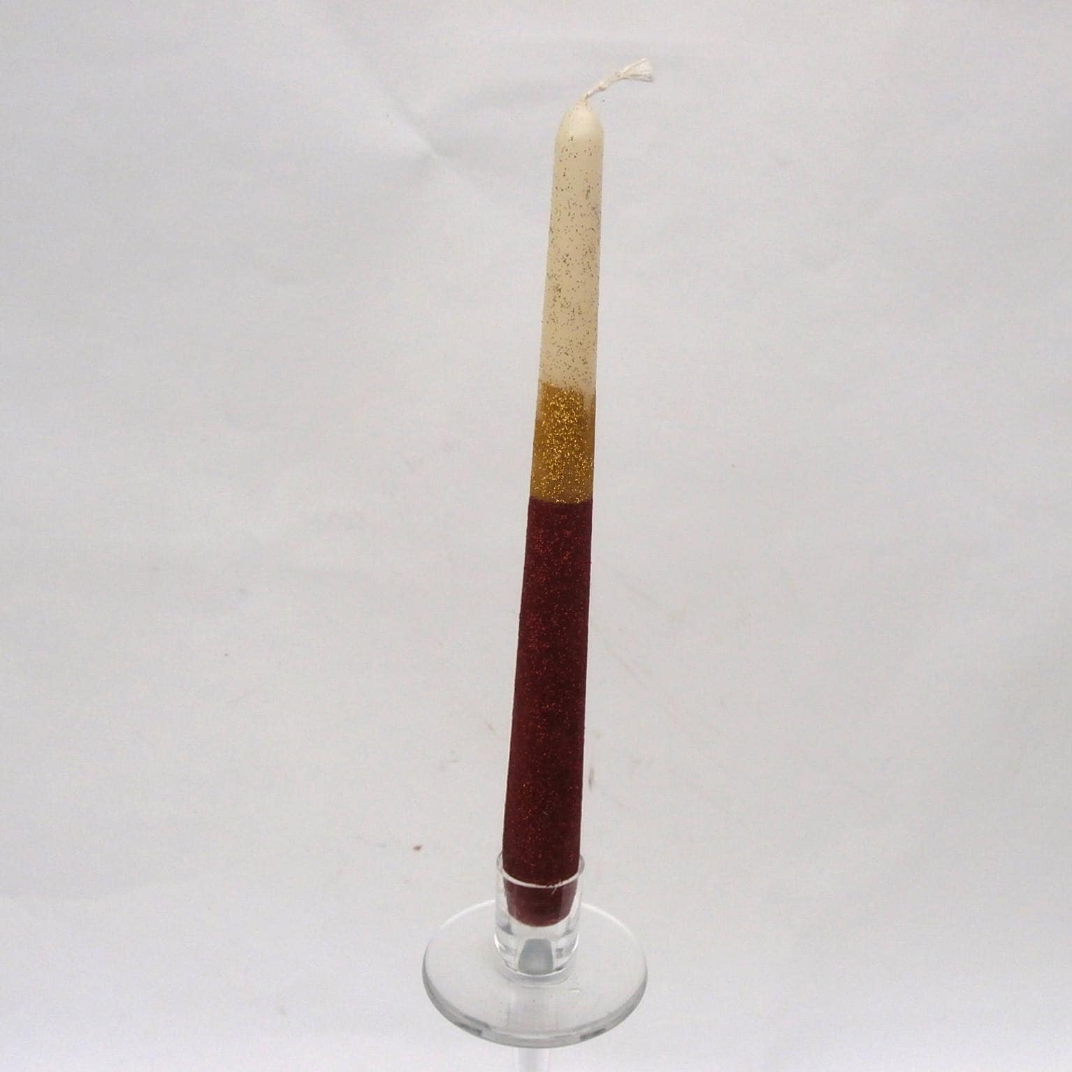 2 x Red Glitter Non Drip Dinner Candles Tapered Candles Etsy