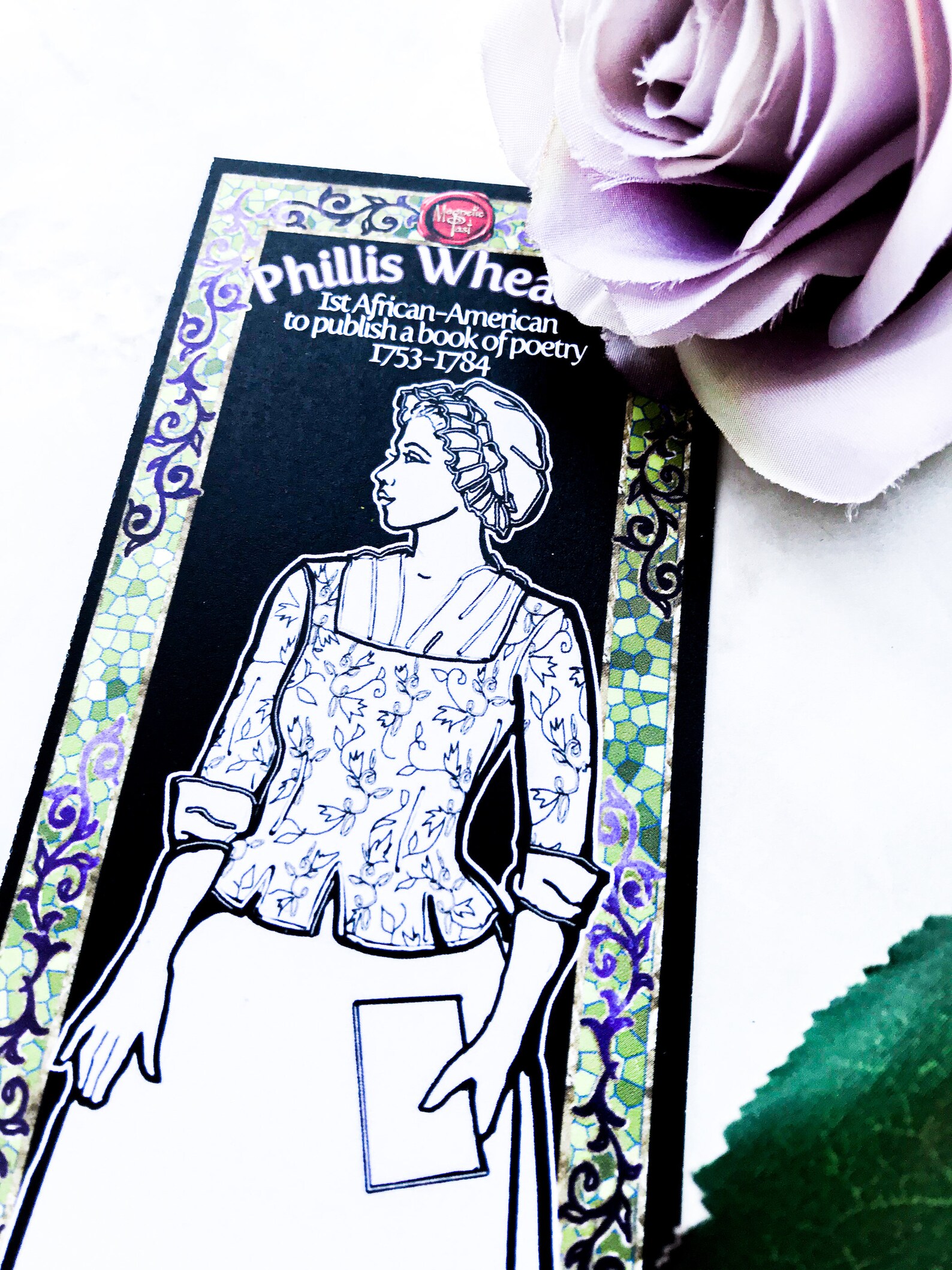 Phillis Wheatley bookmark to color 1st African American Poet | Etsy