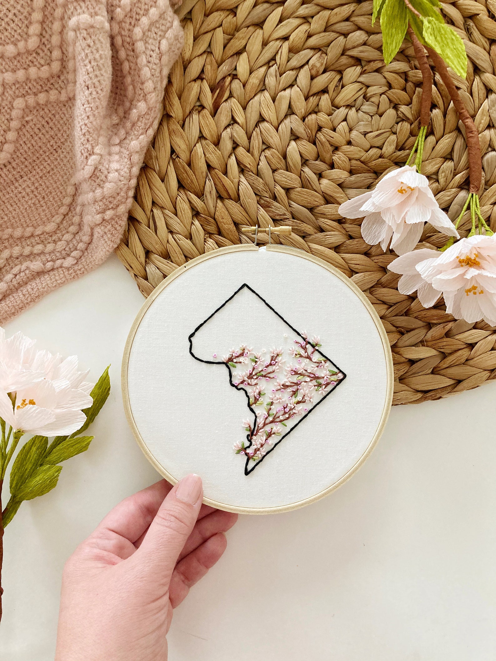 Washington D.C. Cherry Blossoms Embroidery Pattern - Instant Digital ...