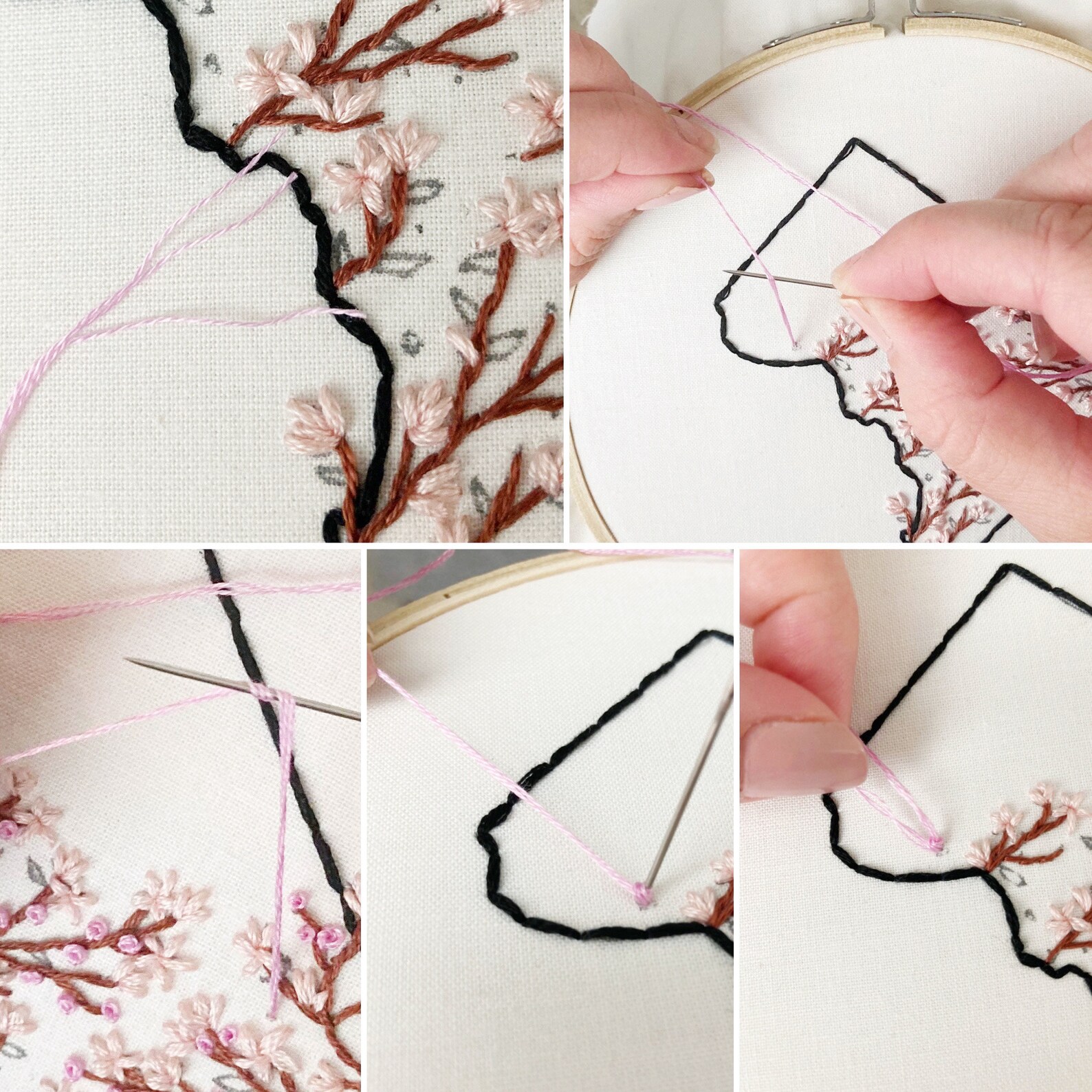Washington D.C. Cherry Blossoms Embroidery Pattern - Instant Digital ...
