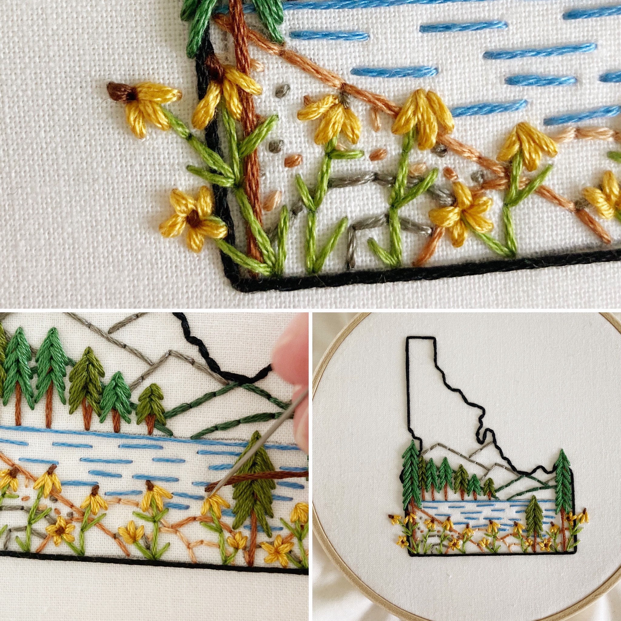 Idaho State Embroidery Pattern Instant Digital Download PDF Etsy
