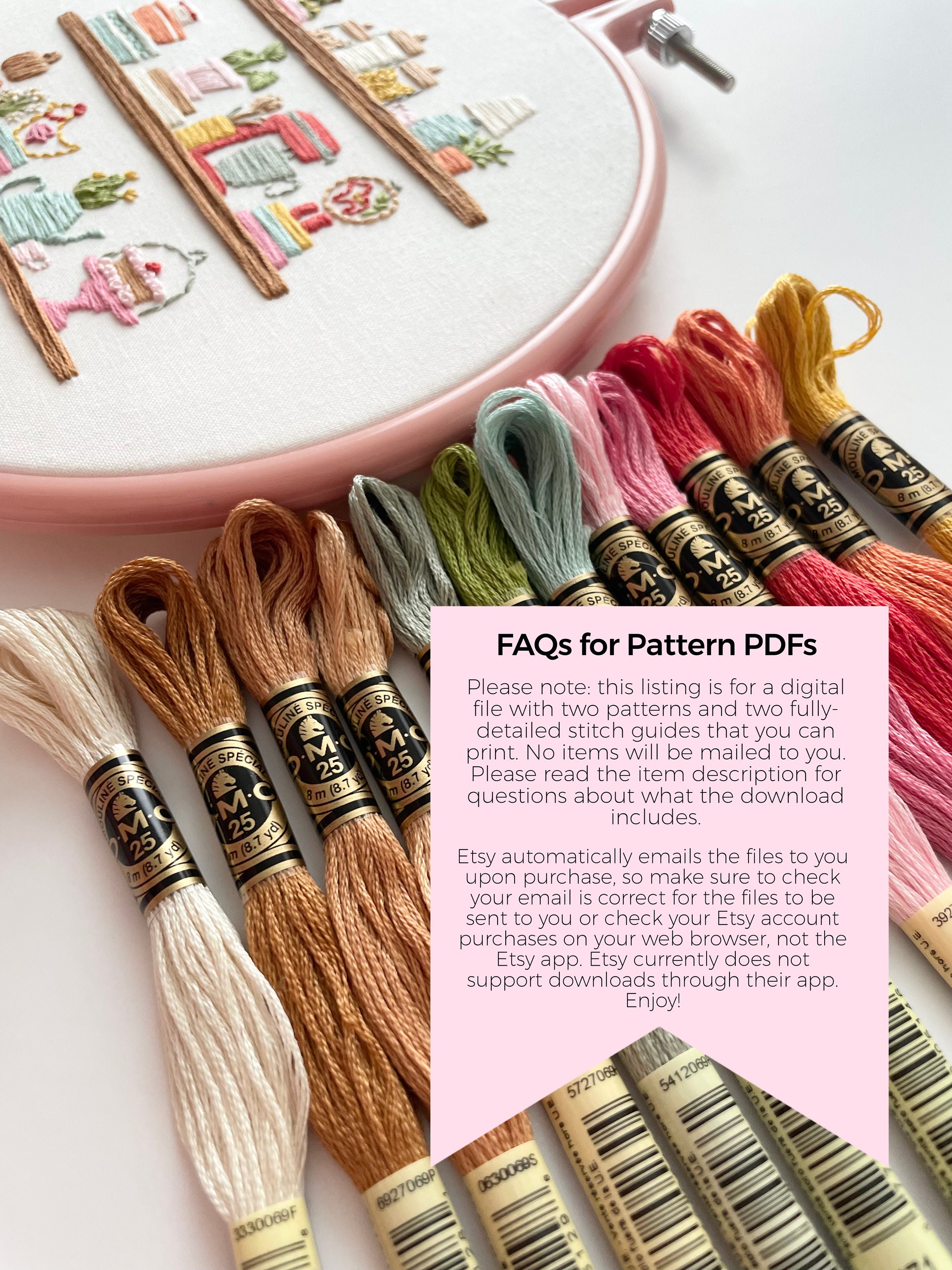 DIYOrder Page! DIY Family Flower Garden, Beginner Embroidery Pattern PDF
