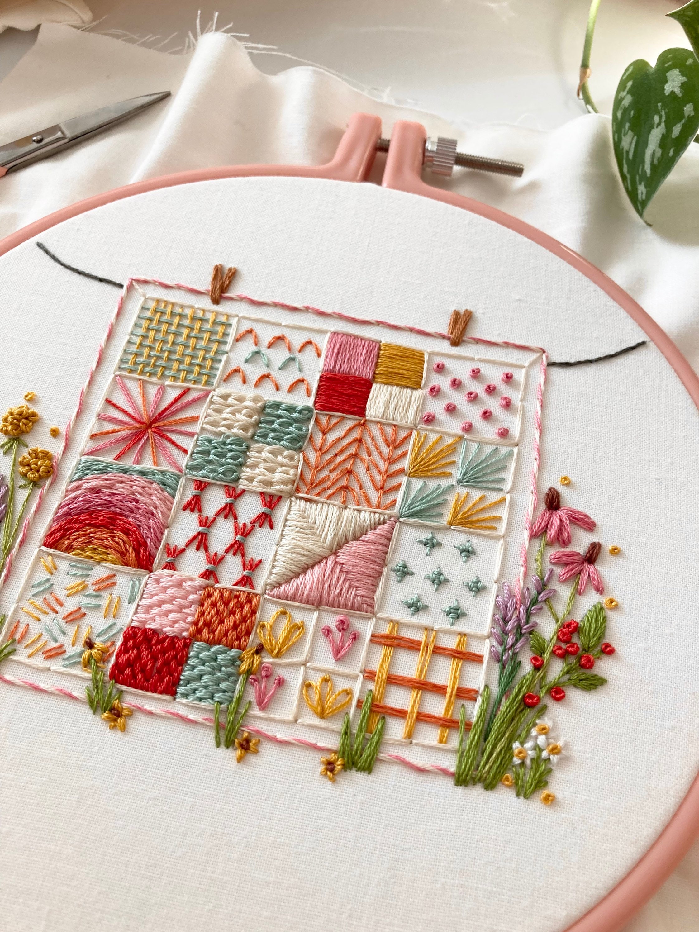 Cozy Quilt Embroidery Pattern - Instant Digital Download