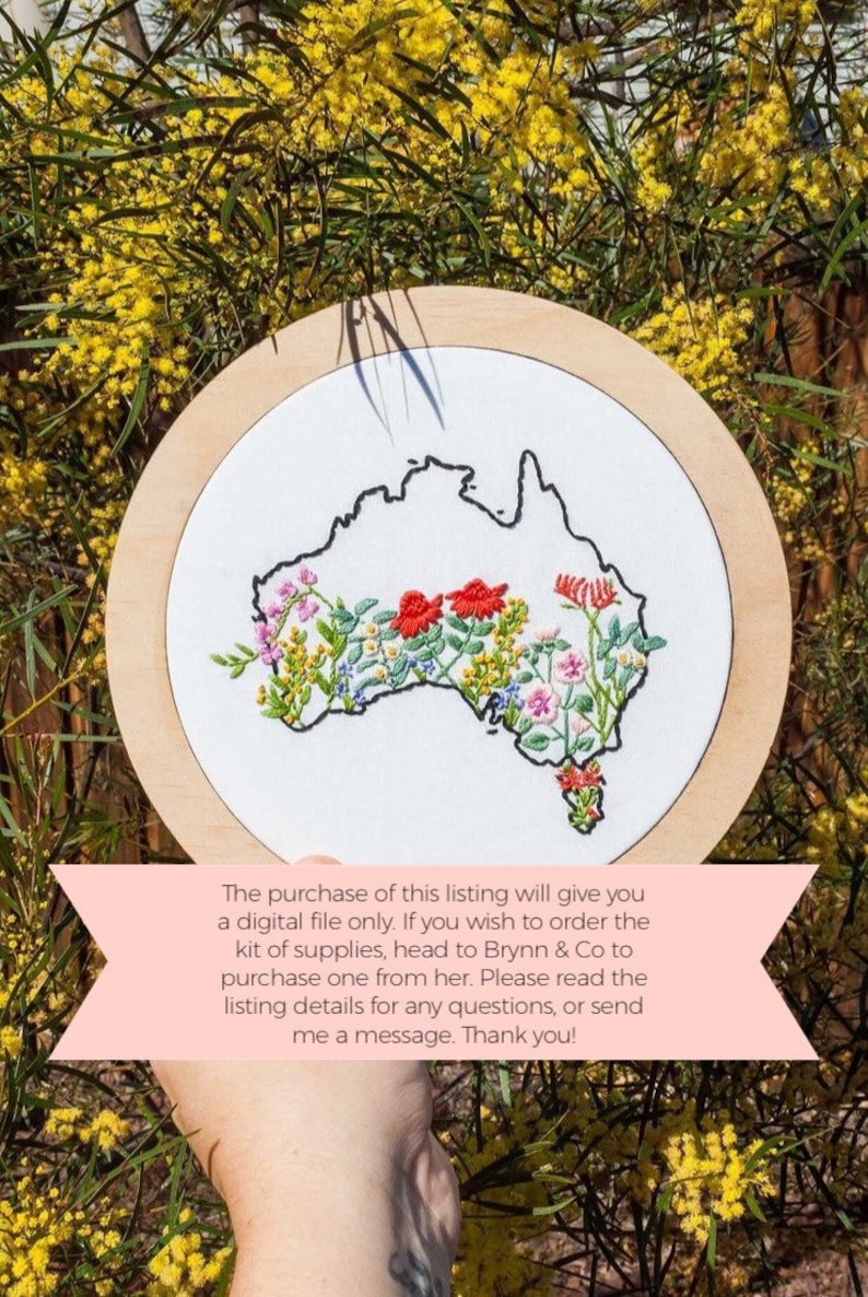 Australia Native Flowers Embroidery Pattern Instant Digital Etsy