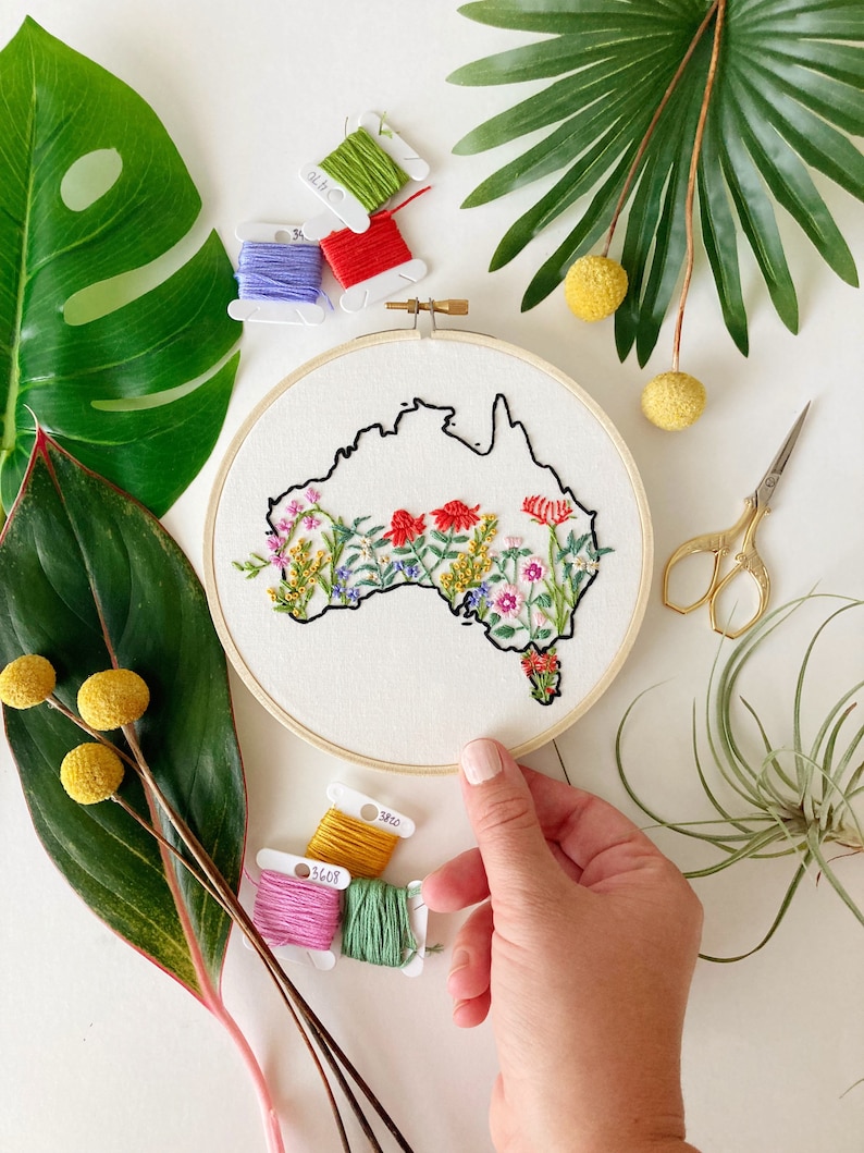 Australia Native Flowers Embroidery Pattern Instant Digital Etsy