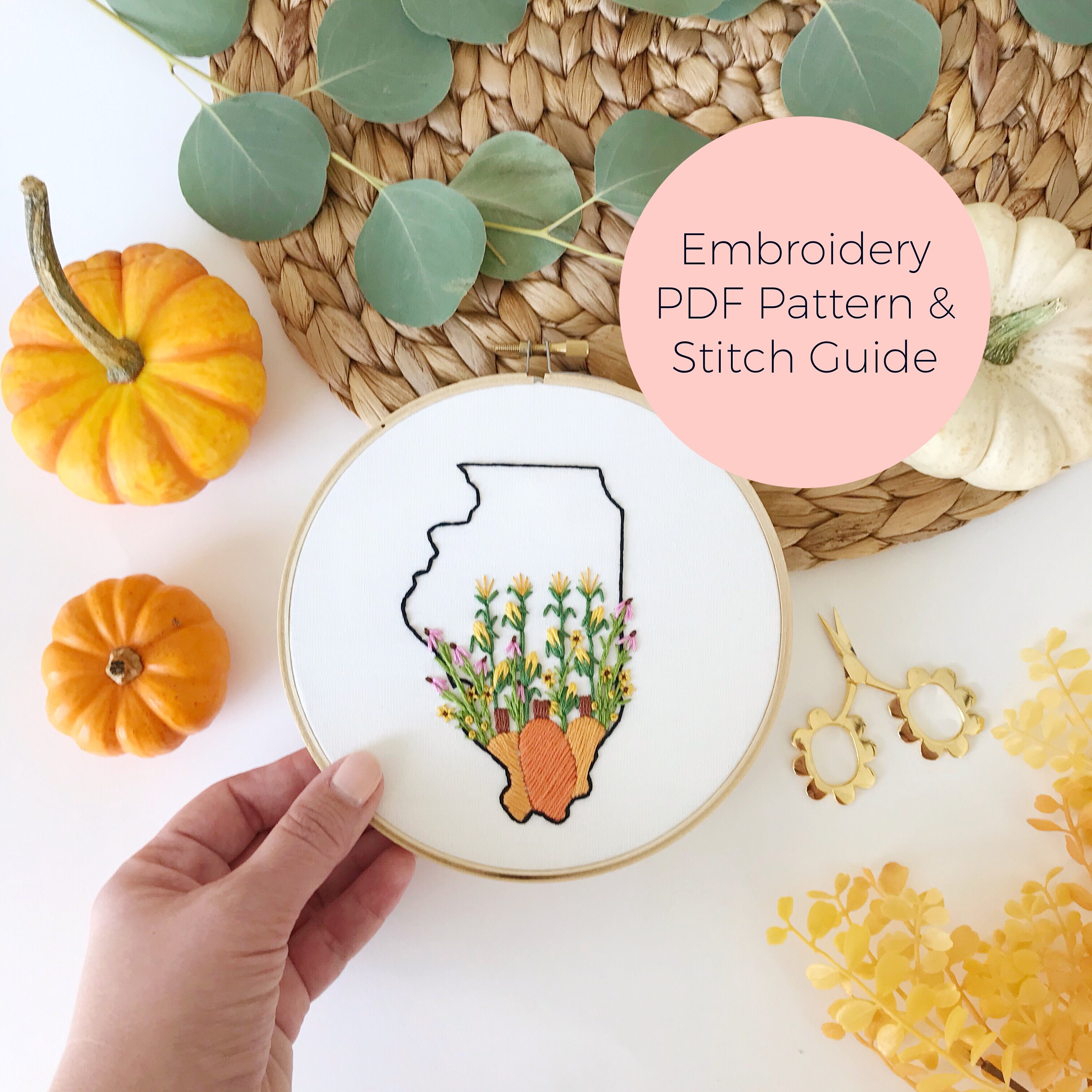 Illinois Embroidery Pattern and Stitch Guide - Digital Download - Etsy
