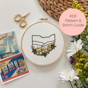 Ohio State Embroidery Pattern - Instant Digital Download -PDF Embroidery Pattern and Stitch Guide