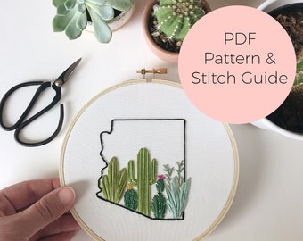 Arizona Embroidery PDF Pattern & Stitch Guide - Digital Download