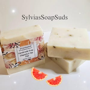 Grapefruit Tea Tree Soap artisan soap/handcrafted soap/ handmade soap/ citrus soap/ oatmeal soap/  soaps/ organic shea/soap sensitive skin/