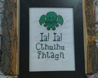 Square Cthulhu, Lovecraft Cross Stitch