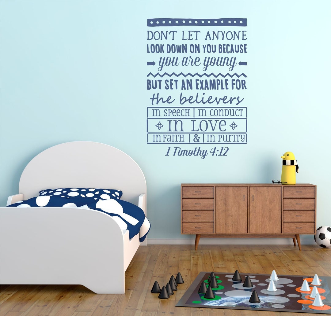 Youth Group Decor, Art for Teenagers, Teen Wall Art, 1 Timothy 412