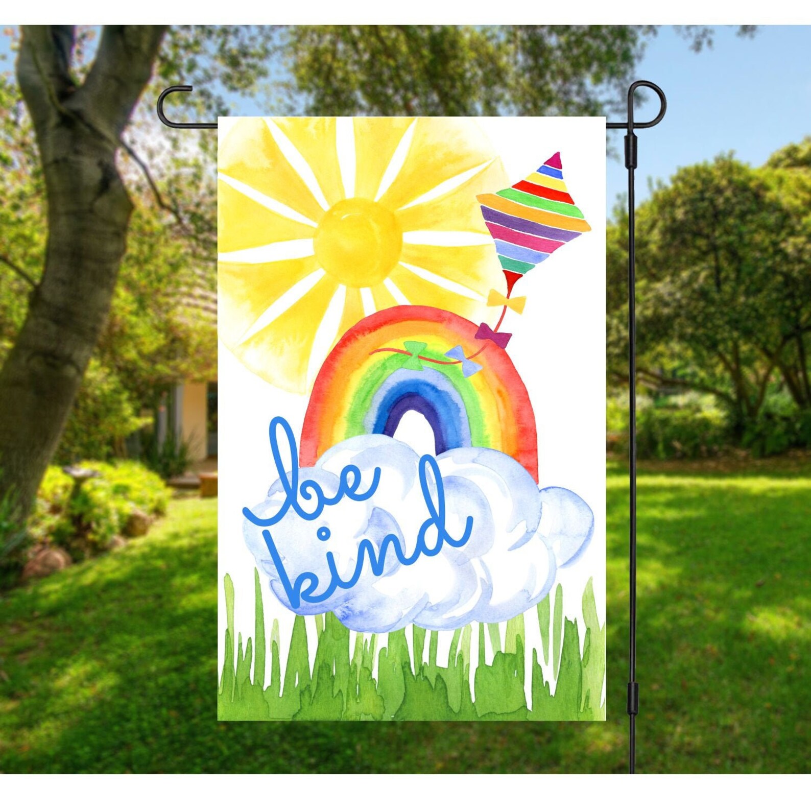 Be Kind Rainbow Garden Flag We're All in This Together Etsy