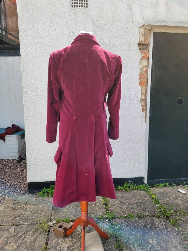 4th Doctors Burgundy Velvet Frock Coat Tom Baker - Etsy