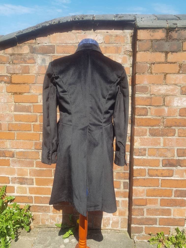 12th doctors black velvet frock coat