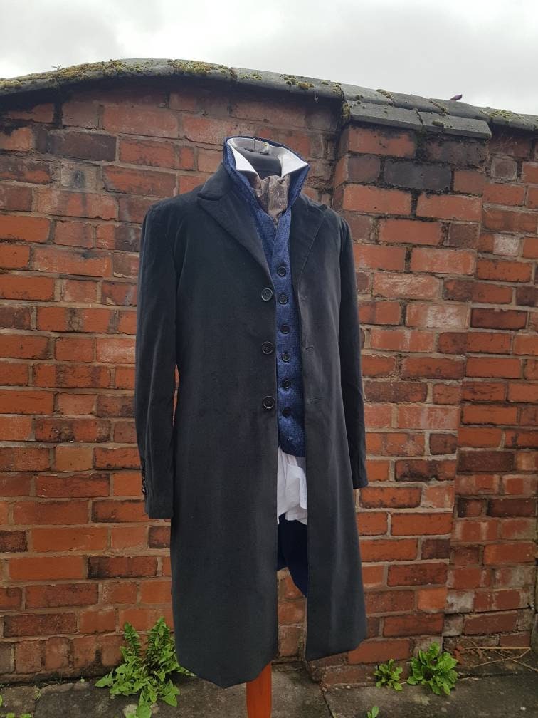 12th doctors black velvet frock coat doctor who peter capaldi cosplay ...