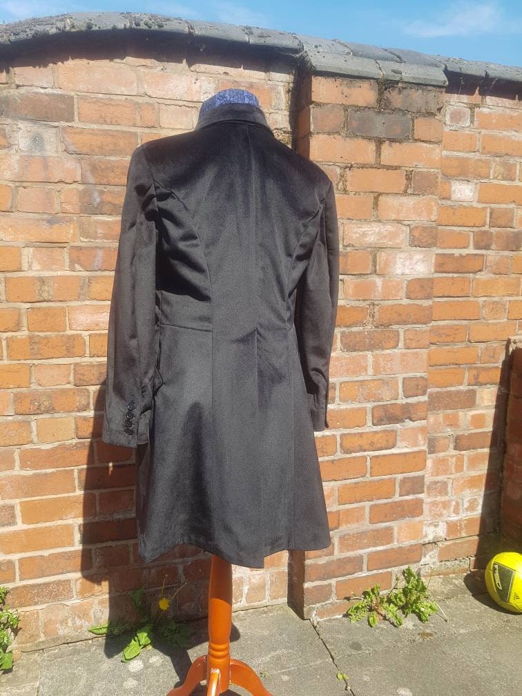 12th doctors black velvet frock coat