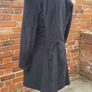 12th Doctors Black Velvet Frock Coat With Red Lining - Etsy
