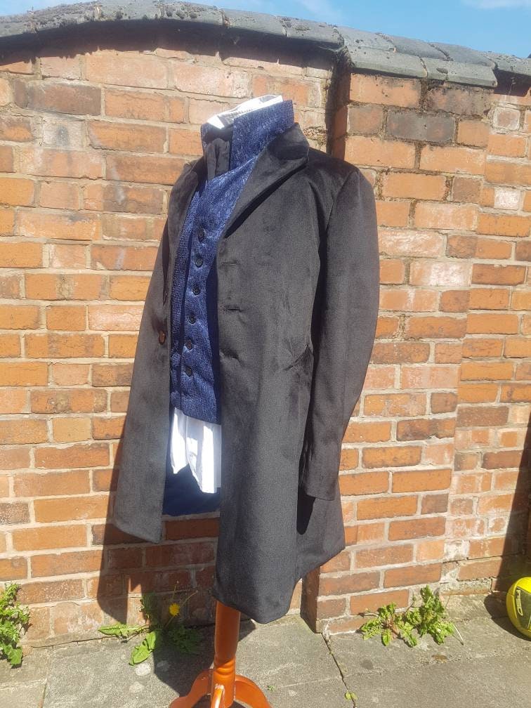 12th doctors black velvet frock coat