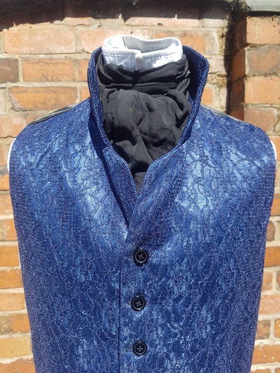 Peter capaldi dr who inspired thin ice regency blue steampunk waistcoat