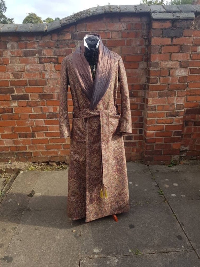 Victorien Sherlock Holmes style velours vert paisley robe de | Etsy